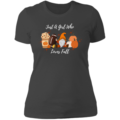 "Just a Girl Who Loves Fall" Ladies' Boyfriend T-Shirt