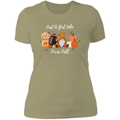 "Just a Girl Who Loves Fall" Ladies' Boyfriend T-Shirt