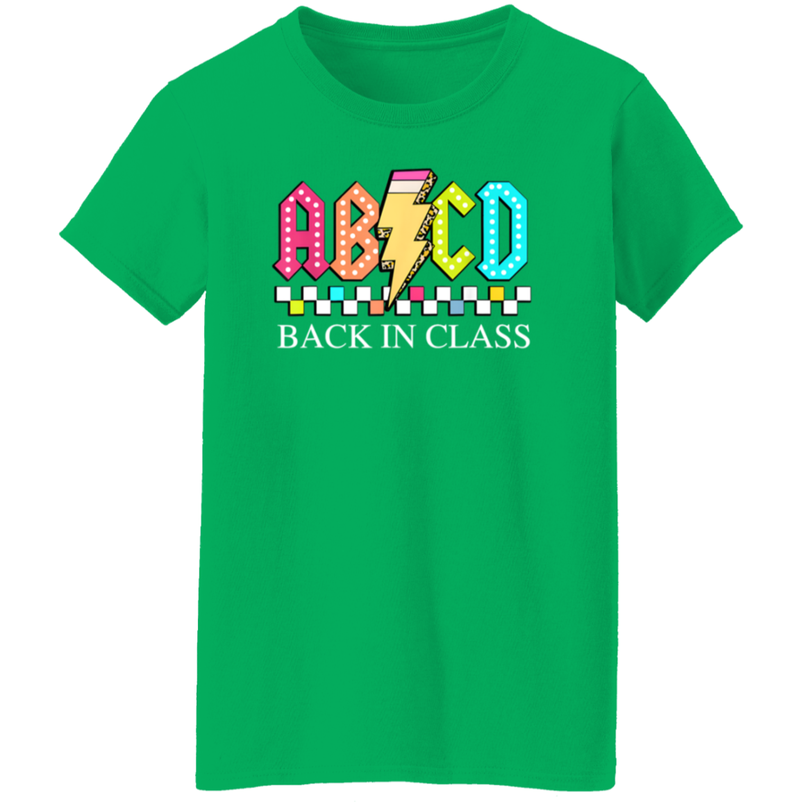 Front and back design "Back to School Tour" teacher's t-shirt