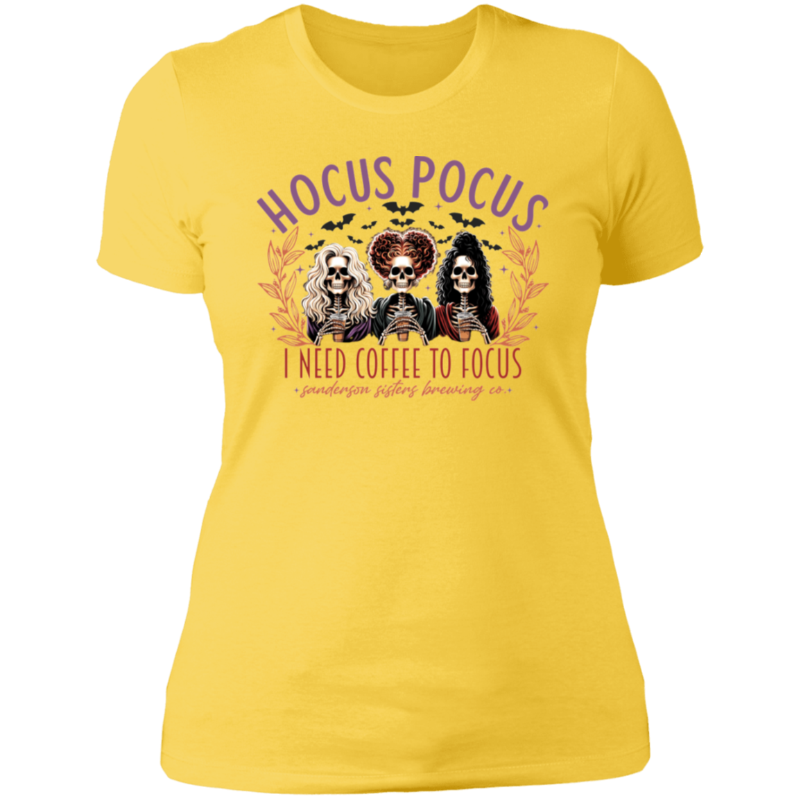 "Hocus Pocus I Need Coffee to Focus" Ladies' Boyfriend T-Shirt