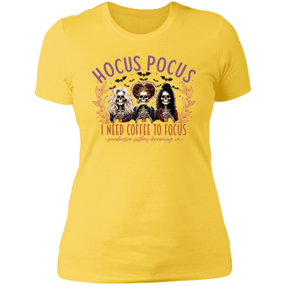 "Hocus Pocus I Need Coffee to Focus" Ladies' Boyfriend T-Shirt