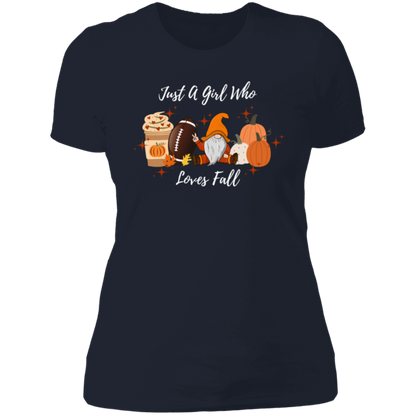 "Just a Girl Who Loves Fall" Ladies' Boyfriend T-Shirt