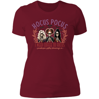 "Hocus Pocus I Need Coffee to Focus" Ladies' Boyfriend T-Shirt