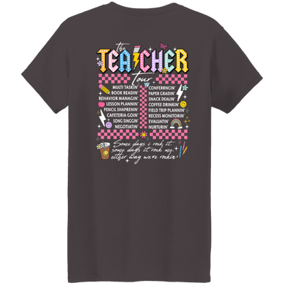 Front and Back Design "The Teacher Tour" T-Shirt