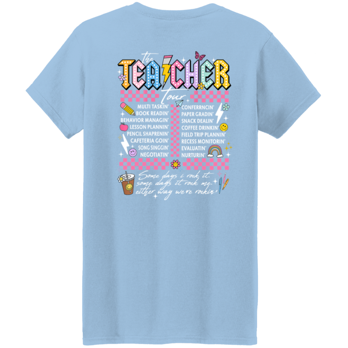 Front and Back Design "The Teacher Tour" T-Shirt