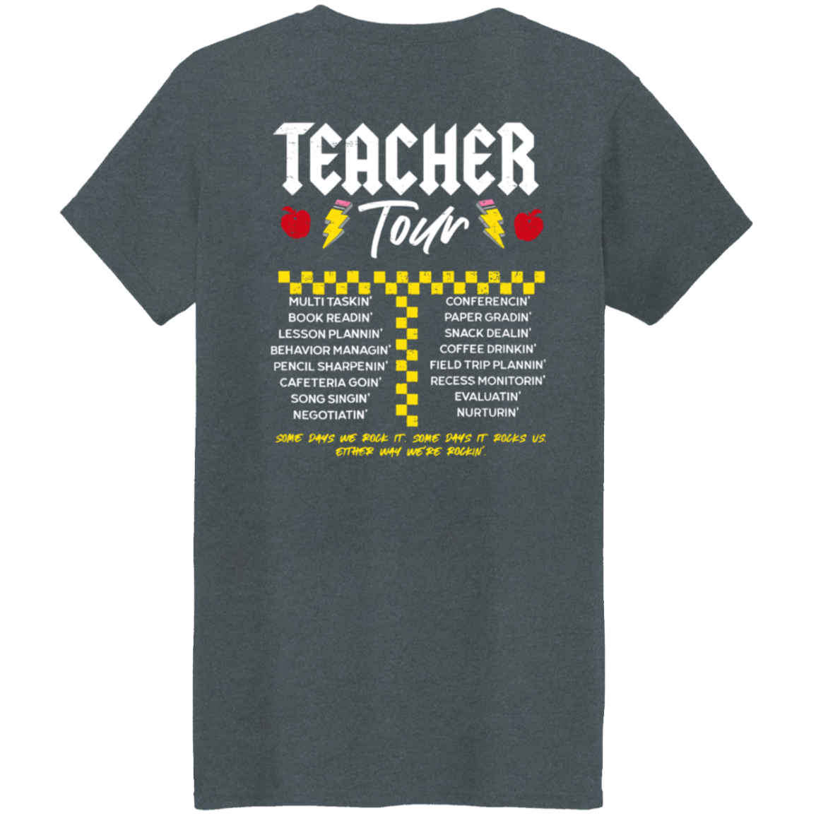 Front and Back Design "ABCD Teacher Tour" t-shirt!