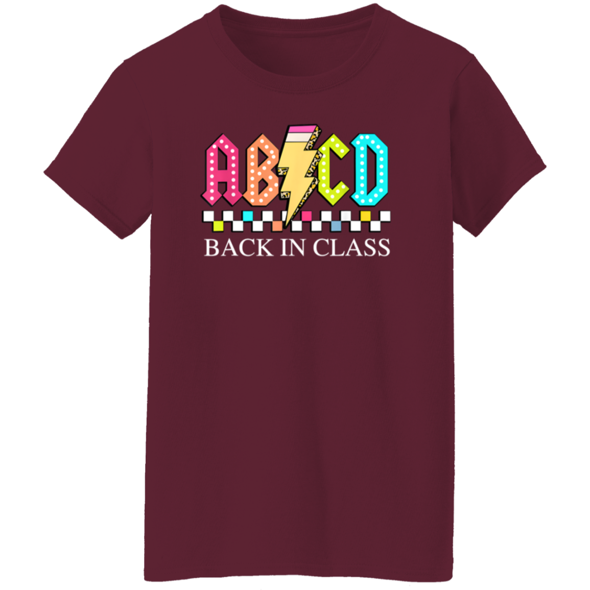 Front and back design "Back to School Tour" teacher's t-shirt