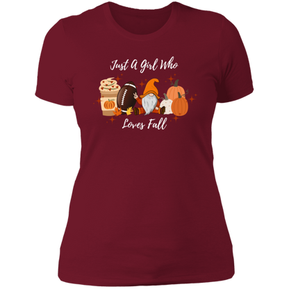 "Just a Girl Who Loves Fall" Ladies' Boyfriend T-Shirt