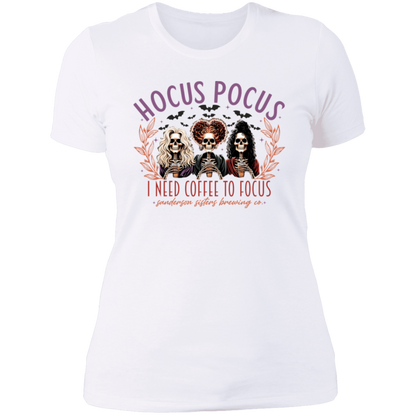 "Hocus Pocus I Need Coffee to Focus" Ladies' Boyfriend T-Shirt