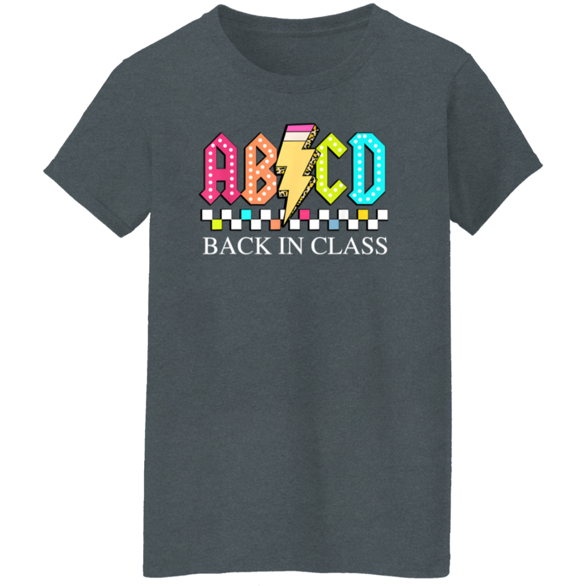 Front and back design "Back to School Tour" teacher's t-shirt