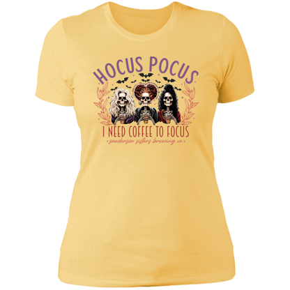 "Hocus Pocus I Need Coffee to Focus" Ladies' Boyfriend T-Shirt