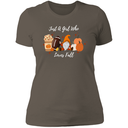 "Just a Girl Who Loves Fall" Ladies' Boyfriend T-Shirt