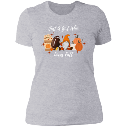 "Just a Girl Who Loves Fall" Ladies' Boyfriend T-Shirt