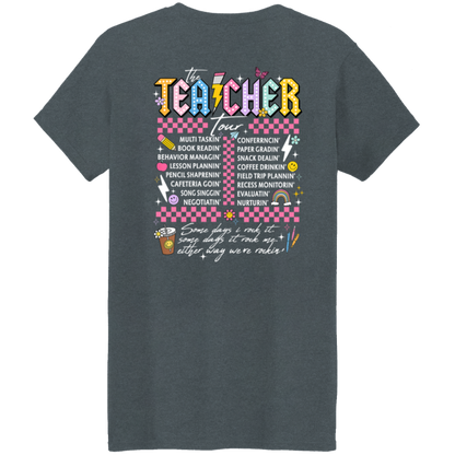 Front and Back Design "The Teacher Tour" T-Shirt