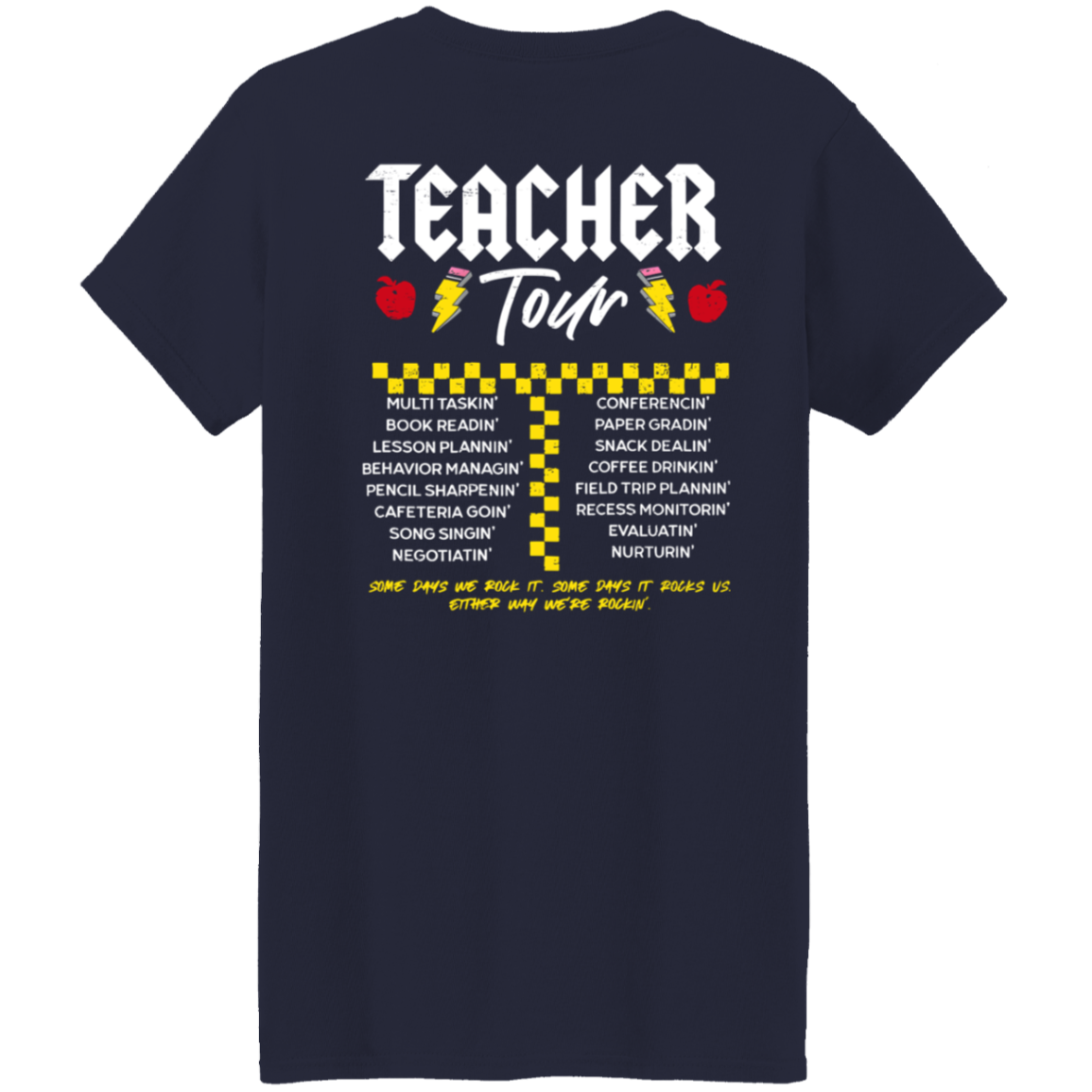 Front and Back Design "ABCD Teacher Tour" t-shirt!