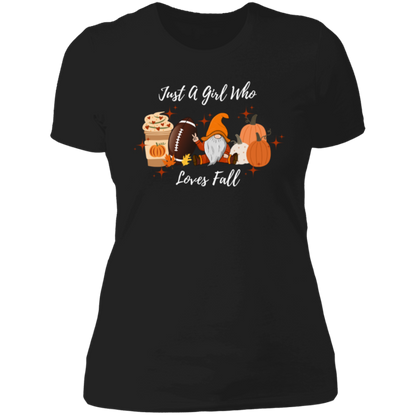 "Just a Girl Who Loves Fall" Ladies' Boyfriend T-Shirt