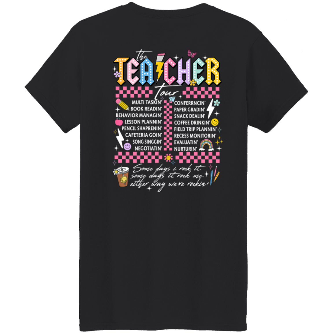 Front and Back Design "The Teacher Tour" T-Shirt