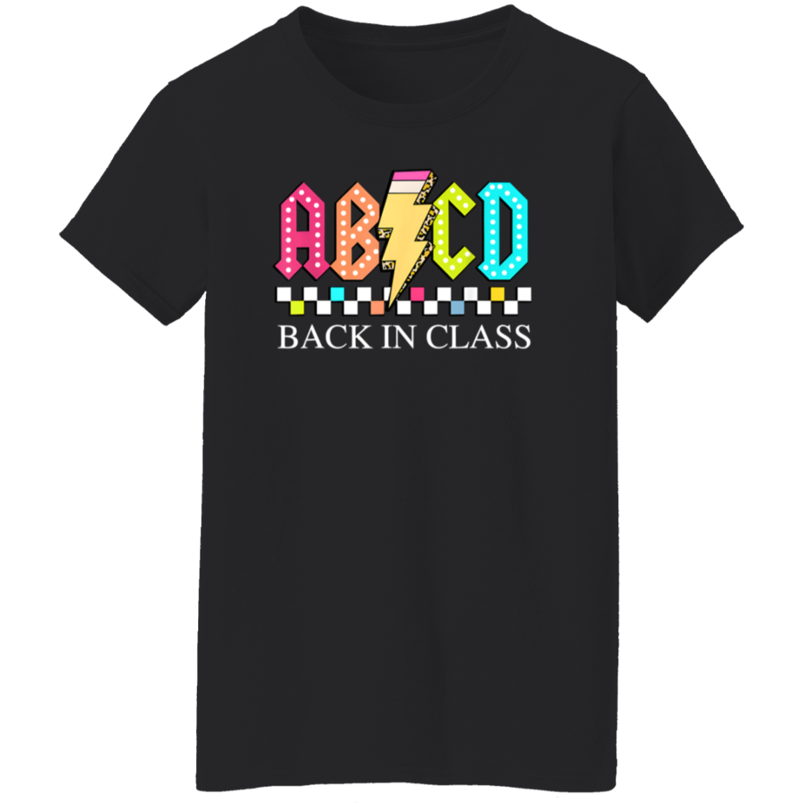 Front and back design "Back to School Tour" teacher's t-shirt