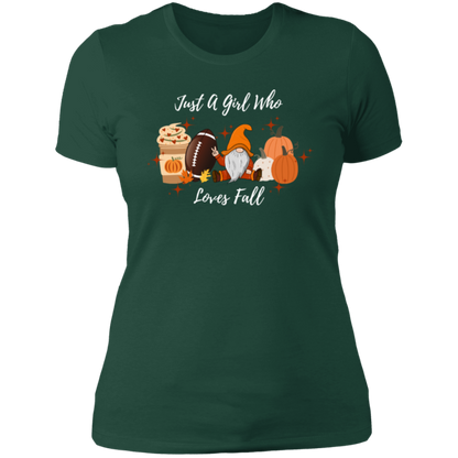 "Just a Girl Who Loves Fall" Ladies' Boyfriend T-Shirt