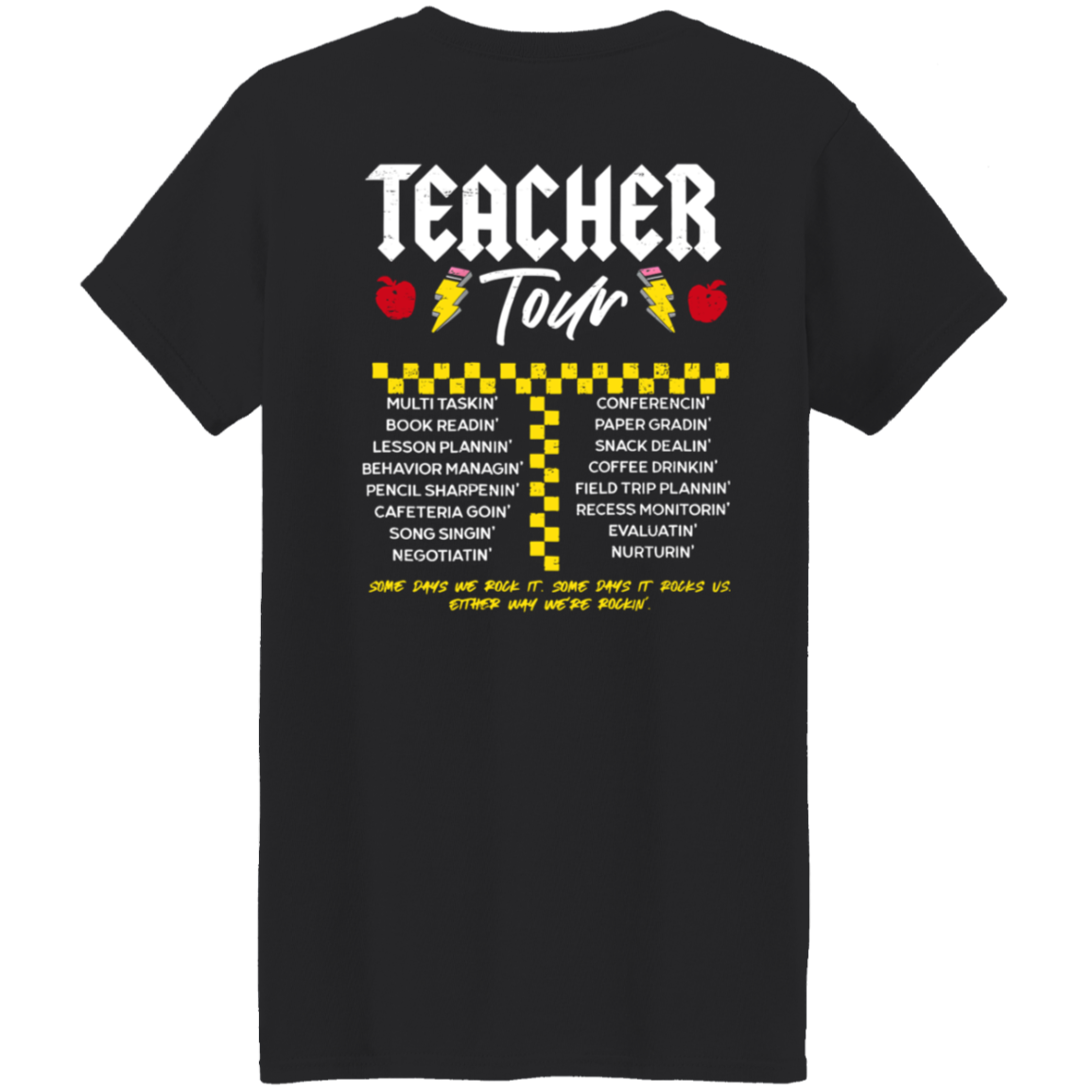 Front and Back Design "ABCD Teacher Tour" t-shirt!