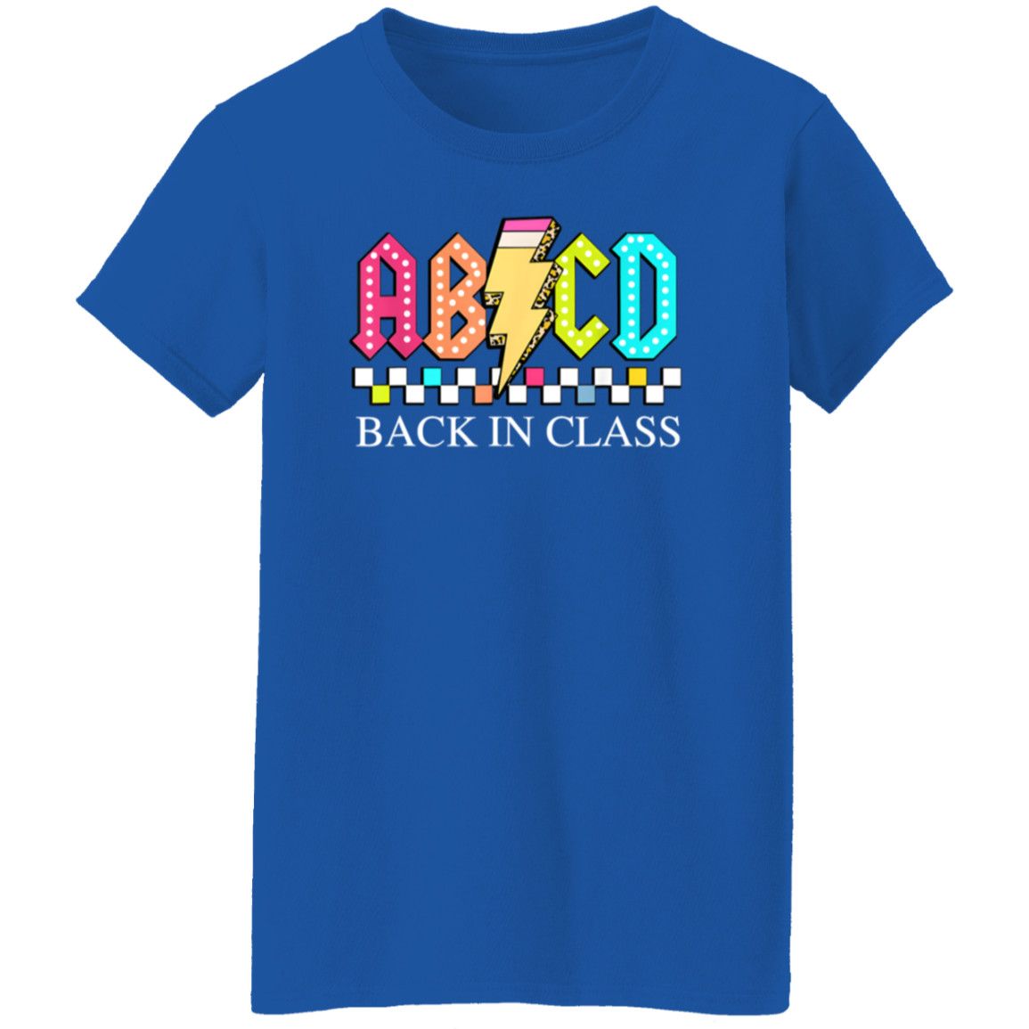 Front and back design "Back to School Tour" teacher's t-shirt