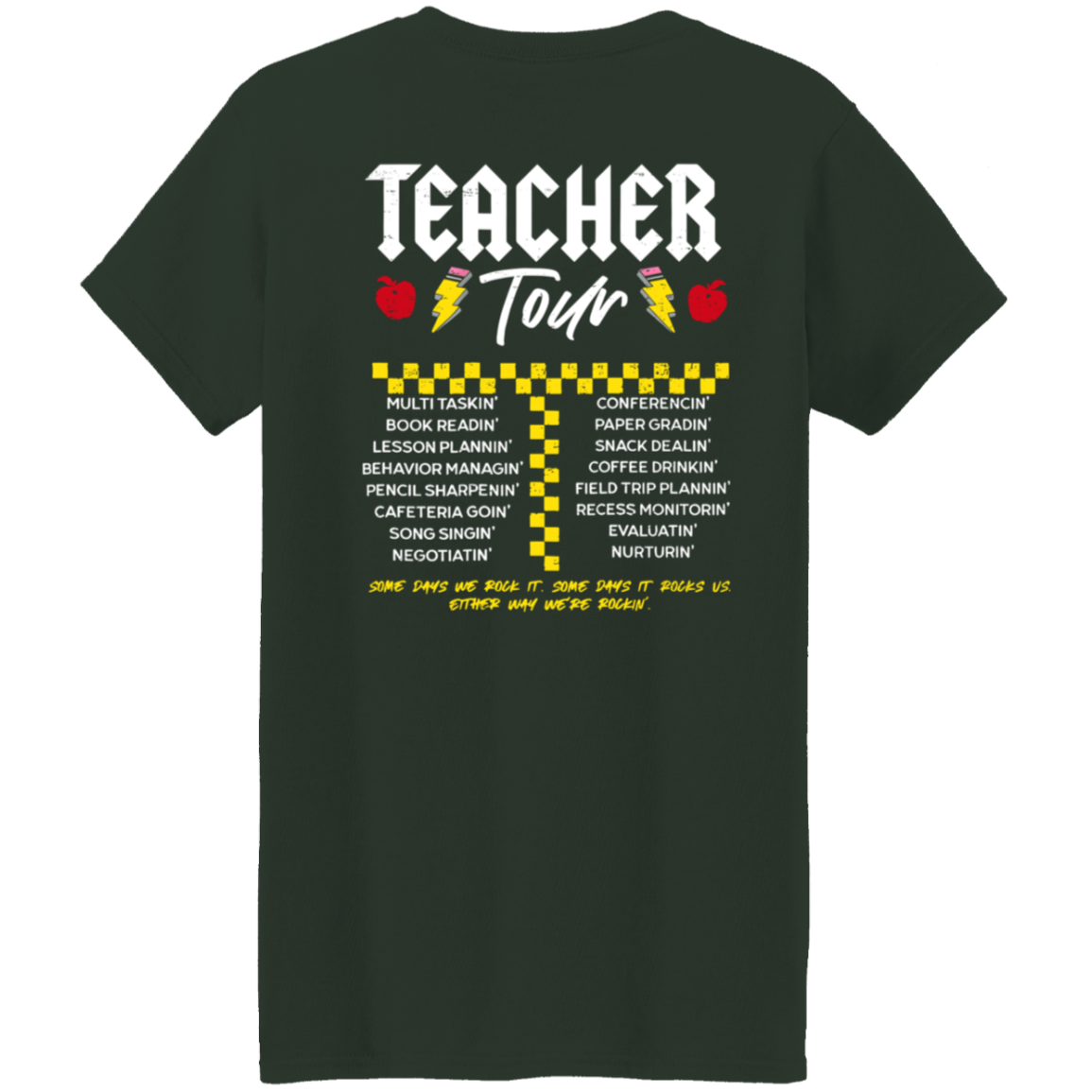 Front and Back Design "ABCD Teacher Tour" t-shirt!