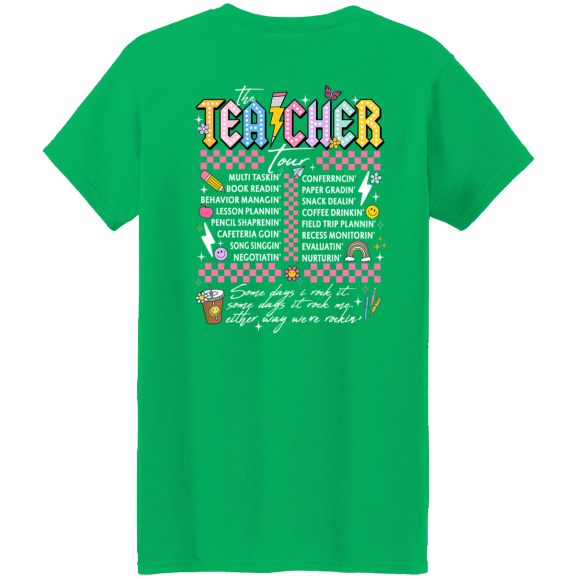 Front and Back Design "The Teacher Tour" T-Shirt