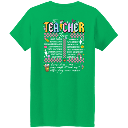 Front and Back Design "The Teacher Tour" T-Shirt