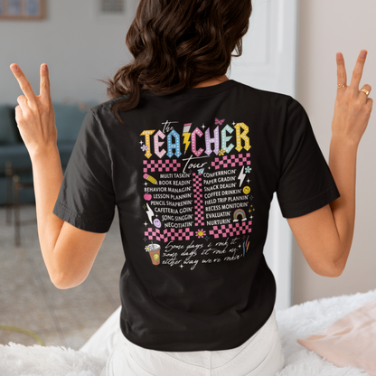 Front and Back Design "The Teacher Tour" T-Shirt