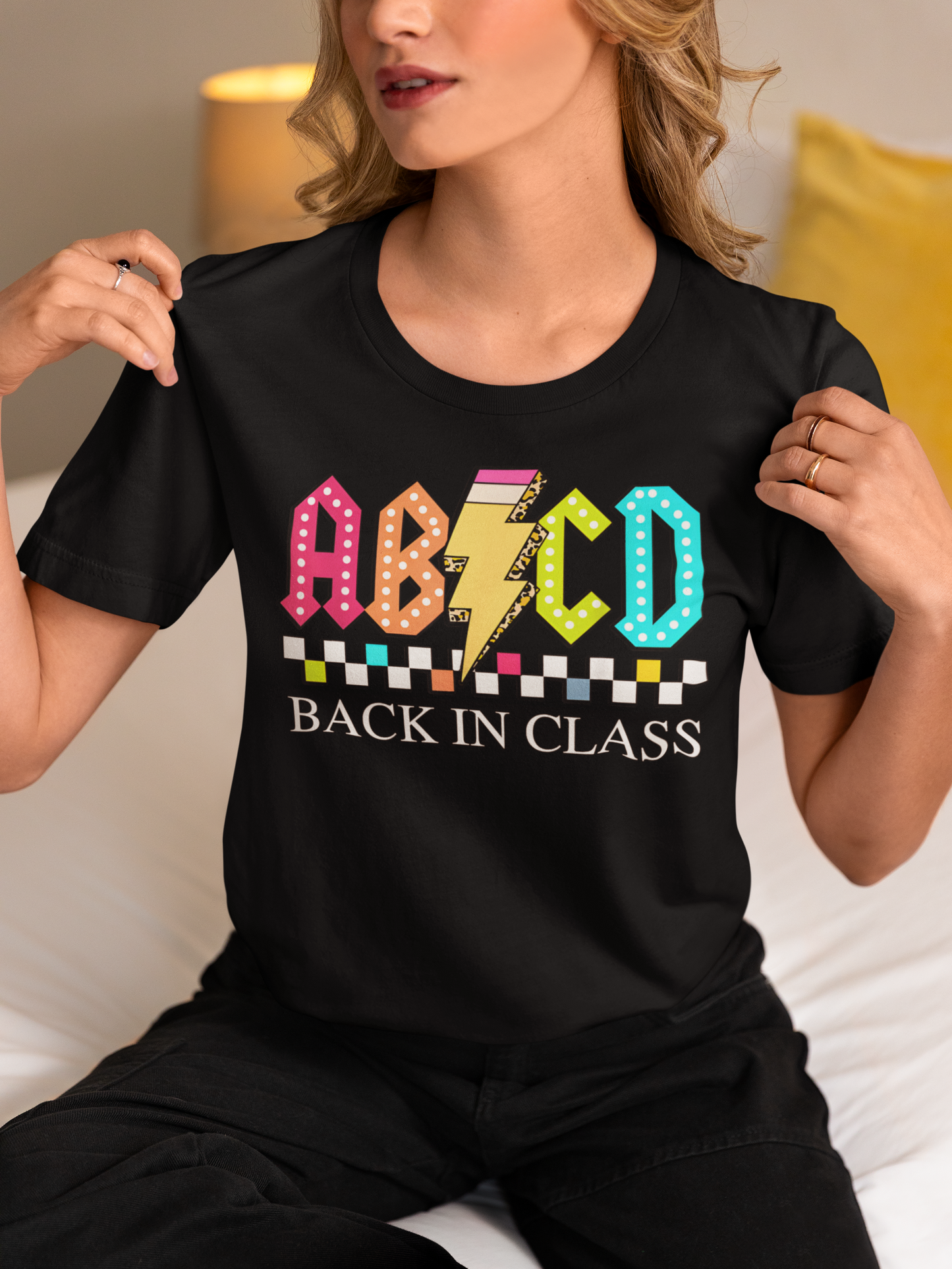 Front and back design "Back to School Tour" teacher's t-shirt