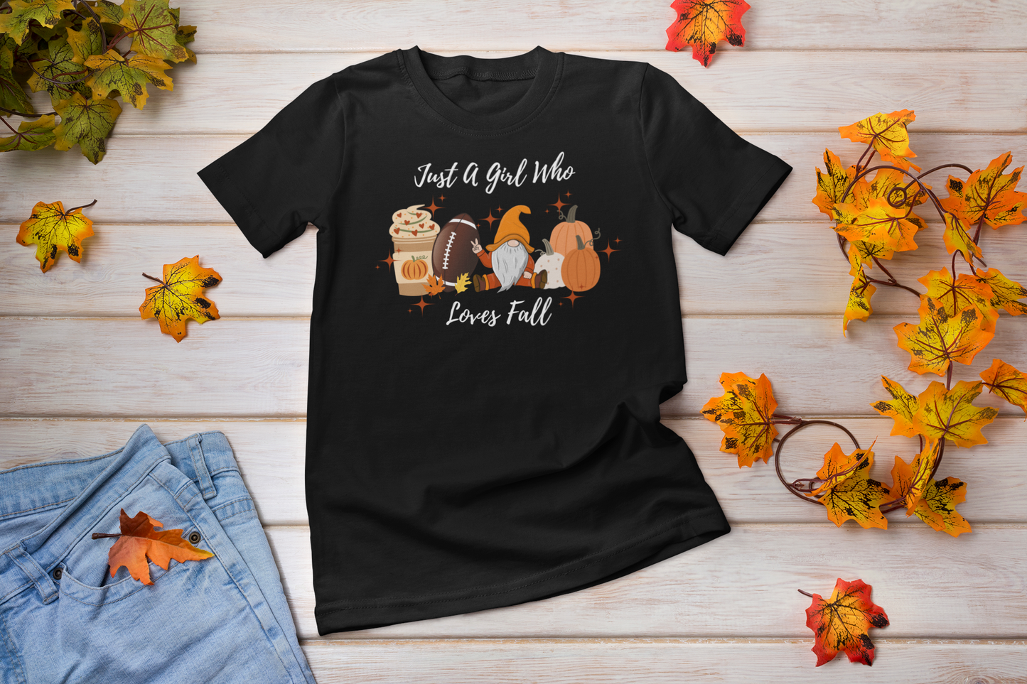 "Just a Girl Who Loves Fall" Ladies' Boyfriend T-Shirt